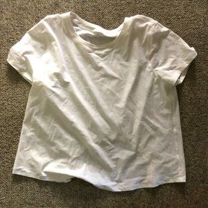 Lulu lemon white crop t with back waist cutout